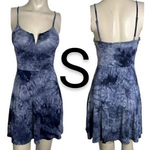 🆕Navy Tie Dye Cami Loose Mini Dress~ Size S
